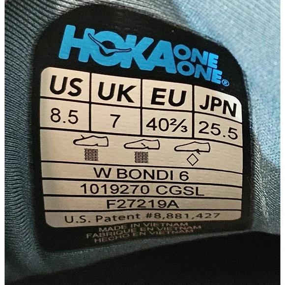 Hoka One One Bondi 6 Sneakers Women's Size 8.5 Blue/Green Comfort Shoes Running - Picture 8 of 8